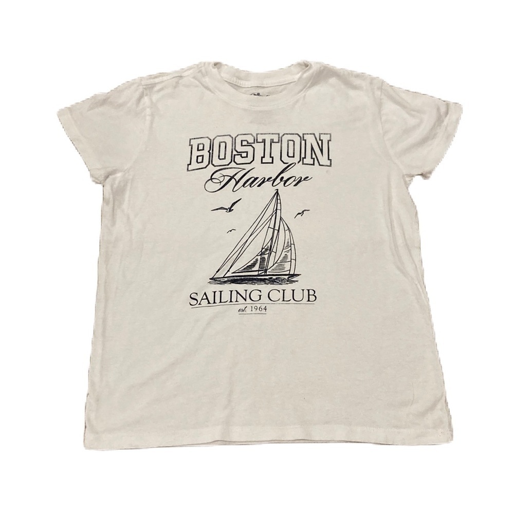 Doe “Boston Harbor Sailing Club” White Graphic T-Shirt Sz. XS- Used Excellent